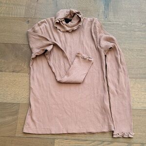 J. Crew Ribbed Mauve Turtleneck Top